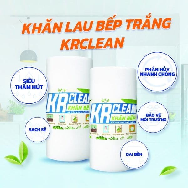 khăn vải đa năng lau bếp krclean trắng