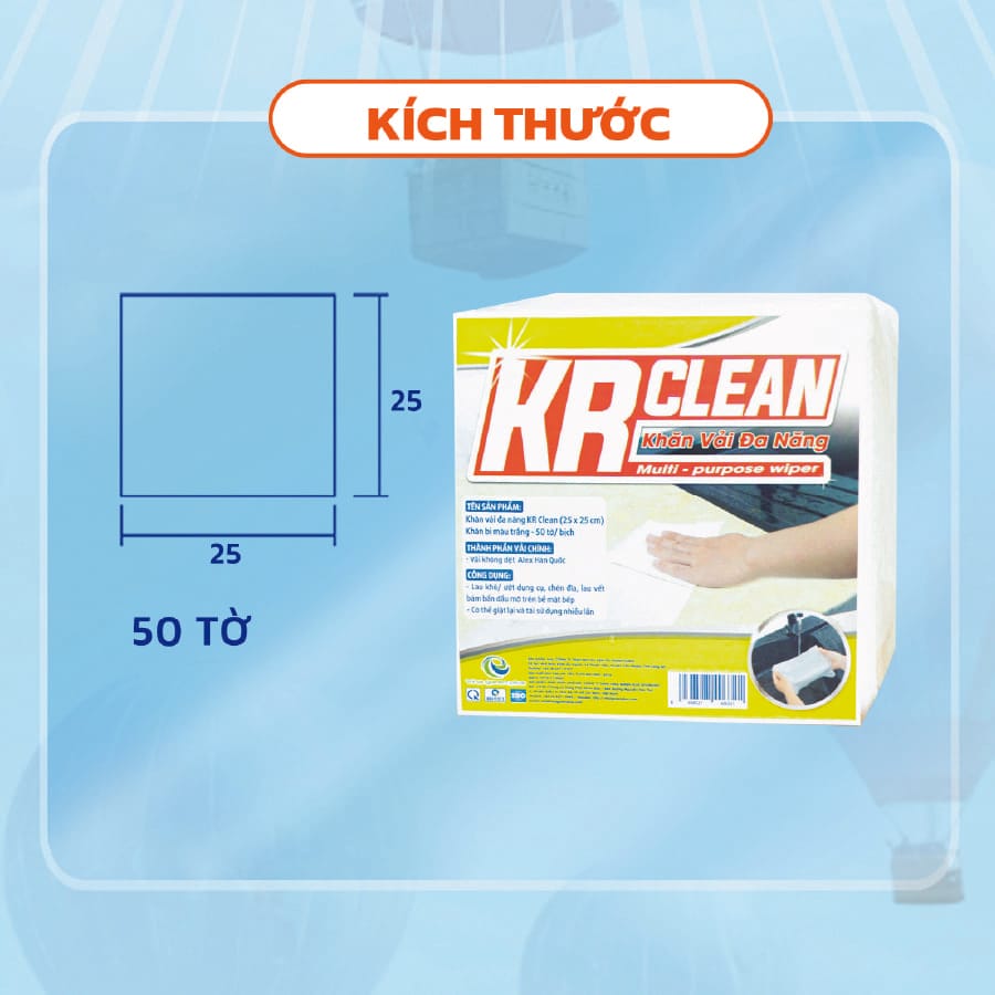 khăn vải đa năng châm bi krclean 2 khăn vải đa năng châm bi krclean 2