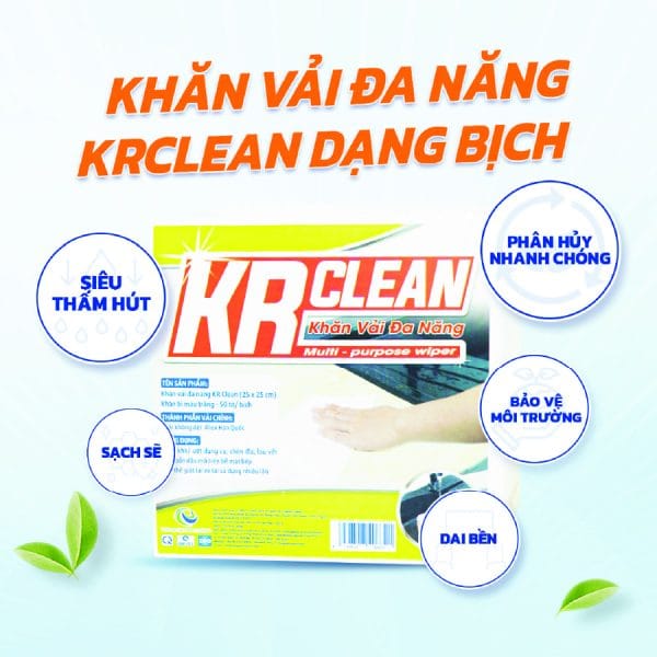khăn vải đa năng chấm bi krclean