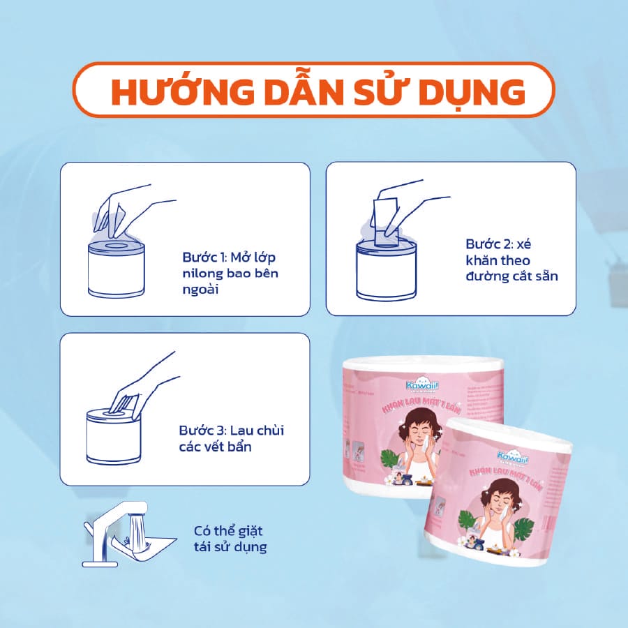 khăn lau mặt 1 lần Kawaii 2026 3
