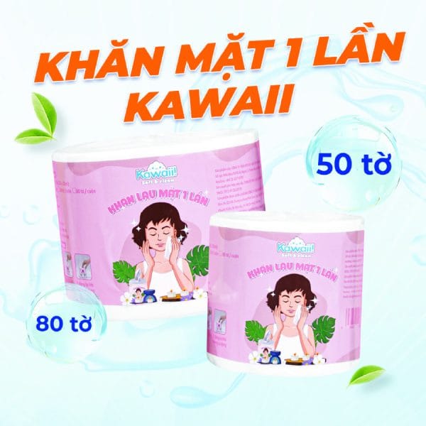 khăn lau mặt 1 lần Kawaii 2026