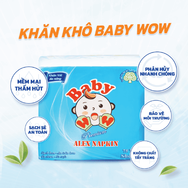 khăn khô em bé baby wow 2026