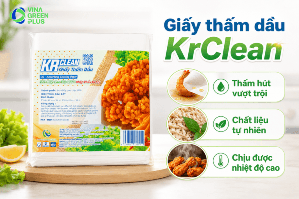 Giấy thấm dầu thực phẩm KrClean an toàn khi sử dụng, bảo vệ sức khỏe cả gia đình