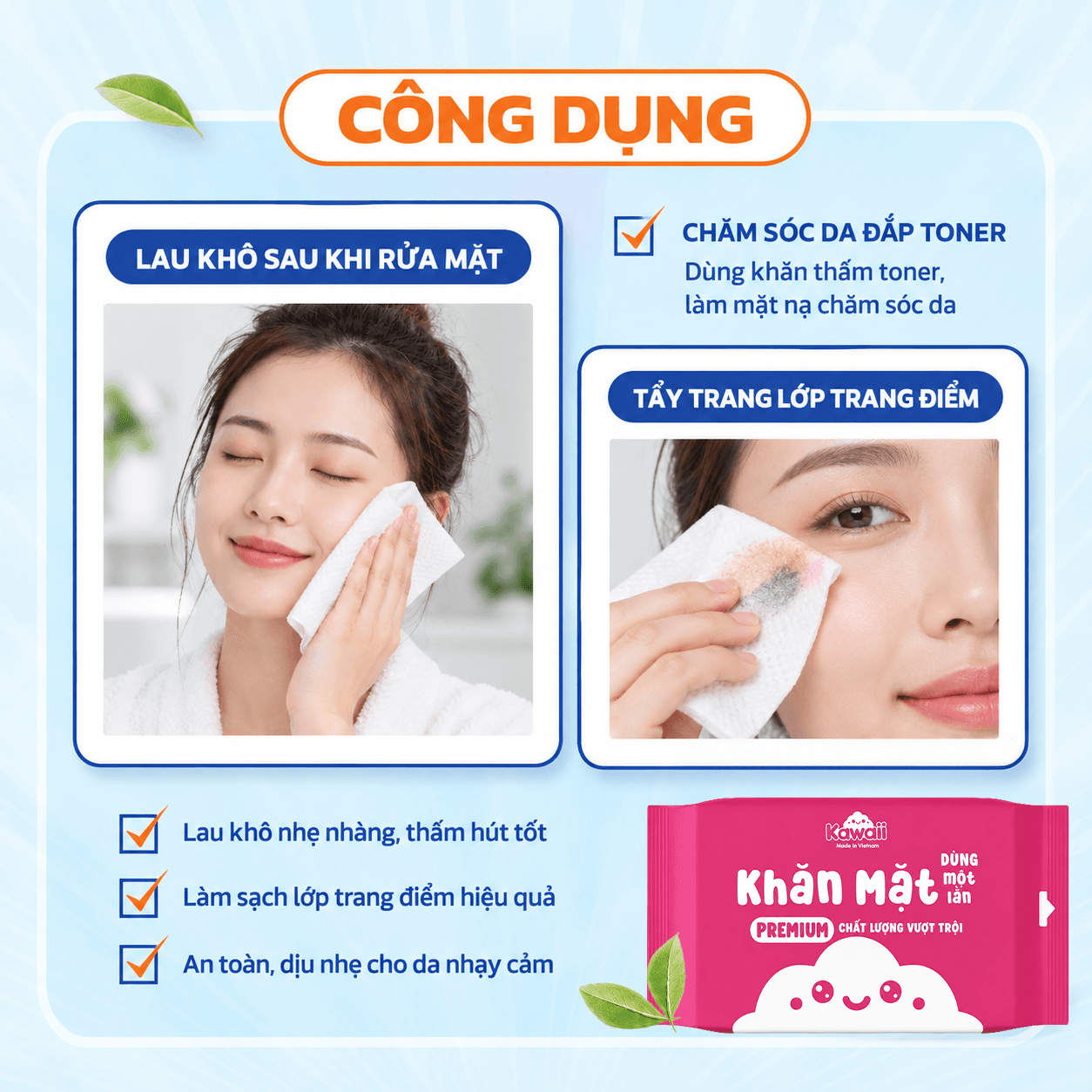 Khăn khô dạng bịch Kawaii 4