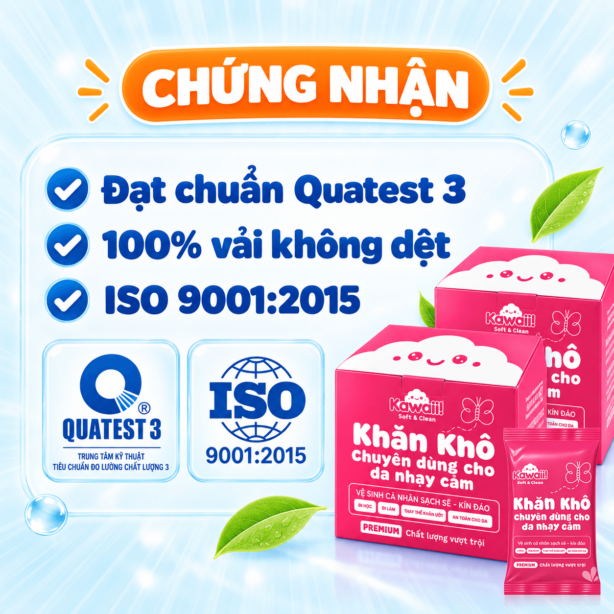 khăn khô dạng gói kawaii 5