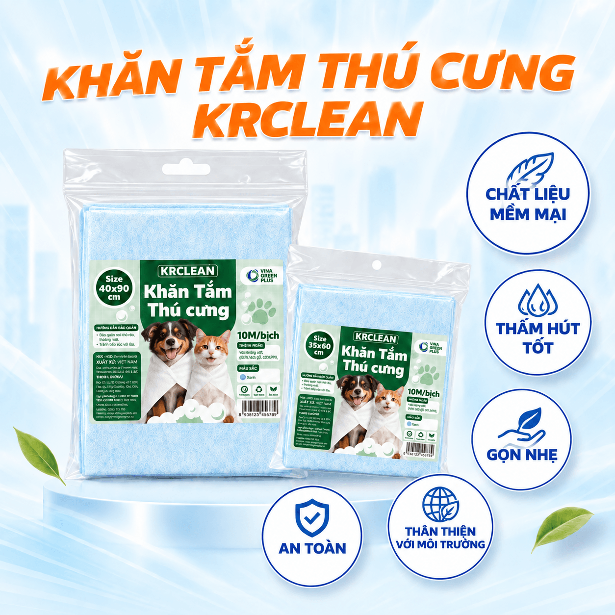khăn tắm thú cưng KRCLEAN 1