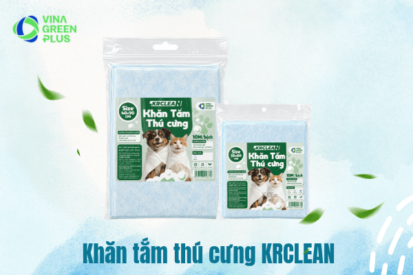 Khăn Tắm Thú Cưng KRClean - Phòng Tránh Nấm Da Chó Mèo 